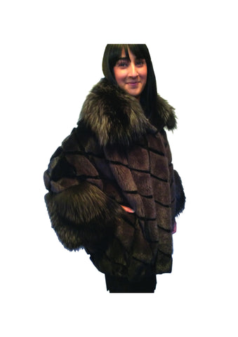 Sheared mink and silver fox jacket
