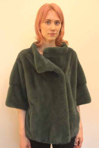 Green Mink Long Hair Jacket