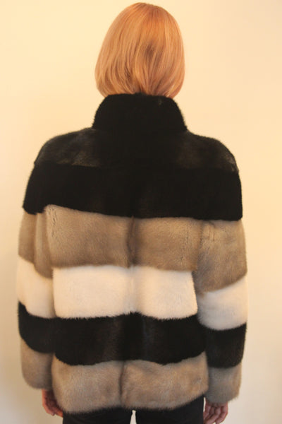 Tricolour Mink Jacket