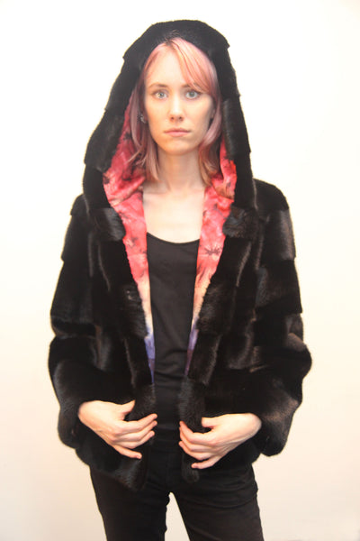 Two Way Mink Jacket with Hood