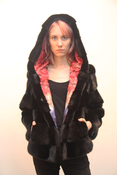 Two Way Mink Jacket with Hood