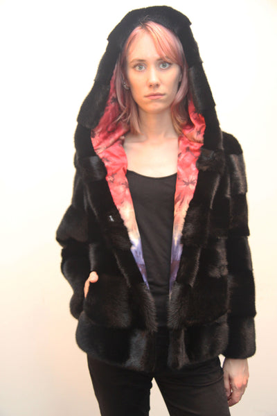 Two Way Mink Jacket with Hood